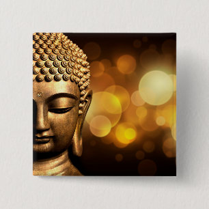 Bóton Quadrado 5.08cm Bangkok, Tailândia  Buda Dourado
