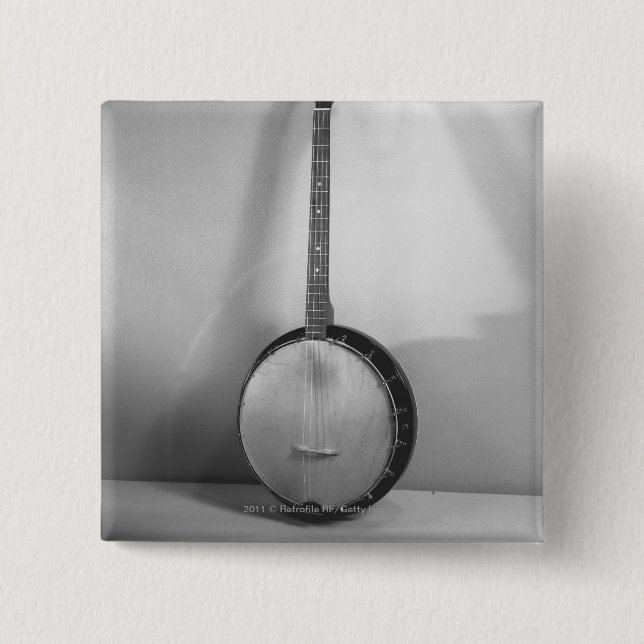 Bóton Quadrado 5.08cm Banjo B&W (Frente)