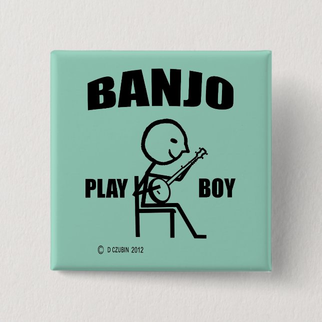 Bóton Quadrado 5.08cm Banjo Play Boy (Frente)