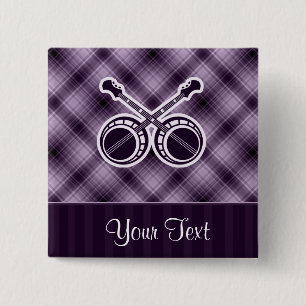 Bóton Quadrado 5.08cm Banjos de duelo roxos