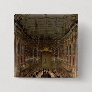 Bóton Quadrado 5.08cm Banquete no Redoutensaal, Viena, 1760