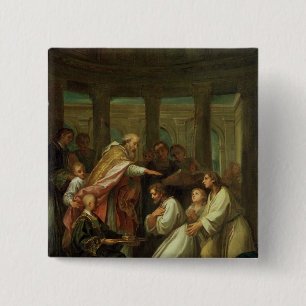 Bóton Quadrado 5.08cm Baptismo de St Augustine