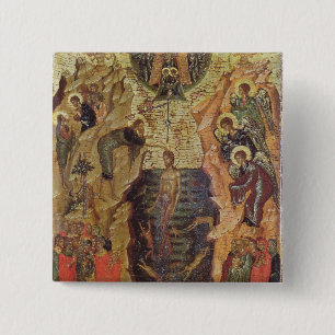 Bóton Quadrado 5.08cm Baptismo do cristo, de Sandzak