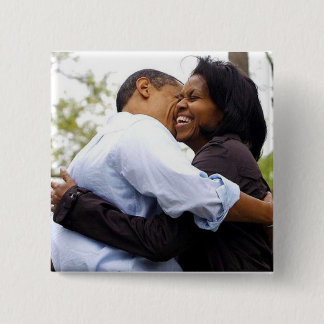 Bóton Quadrado 5.08cm Barack & Michelle Obama