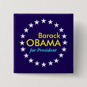 Bóton Quadrado 5.08cm Barack Obama