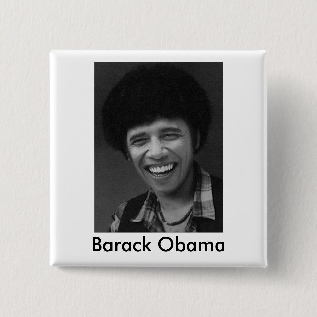 Bóton Quadrado 5.08cm Barack Obama (Frente)