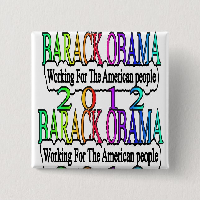 BÓTON QUADRADO 5.08CM BARACK OBAMA 2012 (Frente)