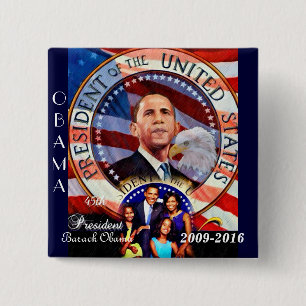 Bóton Quadrado 5.08cm Barack Obama,45th President of The United States_