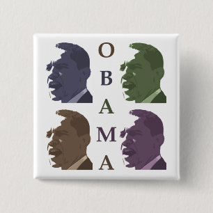 Bóton Quadrado 5.08cm Barack Obama lavou o botão da campanha da cor