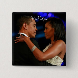 Bóton Quadrado 5.08cm Barack Obama & Michelle, Amor Real