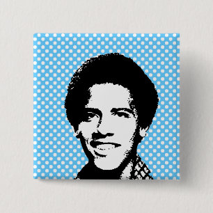 Bóton Quadrado 5.08cm Barack Obama retro