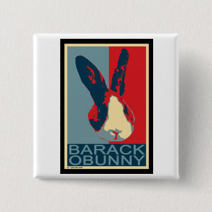 Bóton Quadrado 5.08cm Barack Obunny