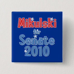 Bóton Quadrado 5.08cm Barbara Mikulski para o design da estrela do