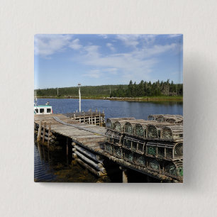 Bóton Quadrado 5.08cm Barco de Lagostas, Mushaboom, Nova Scotia, Canadá