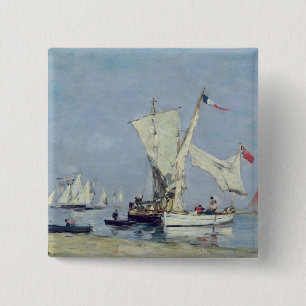 Bóton Quadrado 5.08cm Barcos de navigação, c.1869