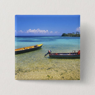 Bóton Quadrado 5.08cm Barcos de Pesca, Praia de Boston, Port Antonio,