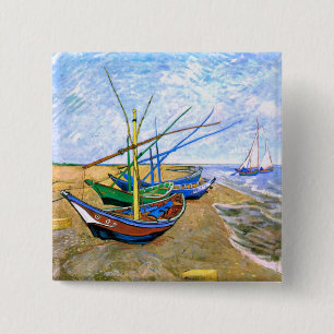 Bóton Quadrado 5.08cm Barcos de Pesca Sardos-Mários Van Gogh Fine