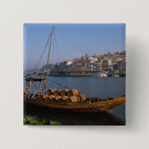 Bóton Quadrado 5.08cm Barcos Rabelo, Porto, Portugal