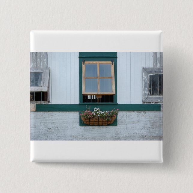 Bóton Quadrado 5.08cm Barn-Window (Frente)