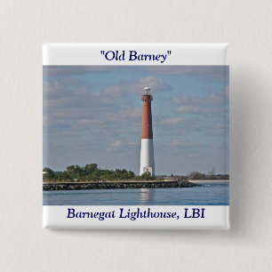 Bóton Quadrado 5.08cm Barney, Barnegat Lighthouse LBI NJ