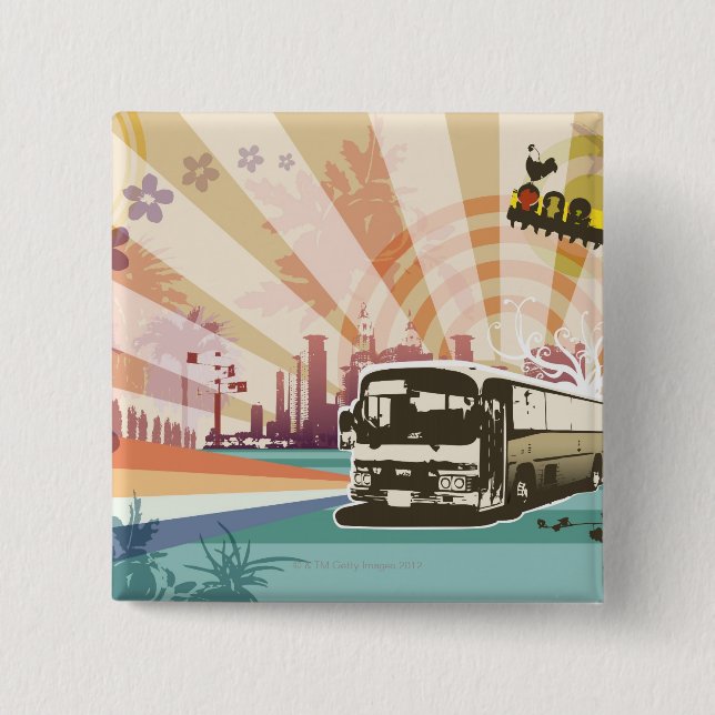 Bóton Quadrado 5.08cm Barramento (Frente)