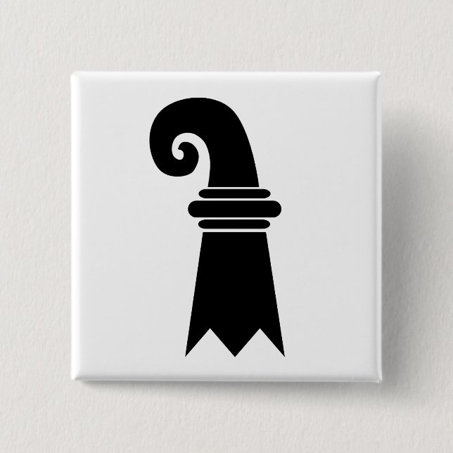 Bóton Quadrado 5.08cm Basileia, bandeira da suiça (Frente)