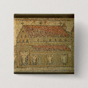 Bóton Quadrado 5.08cm Basílica cristã, pavimento de mosaico, período