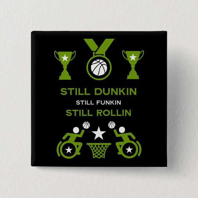 Bóton Quadrado 5.08cm Basquete adaptável desativado (Frente)