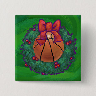 Bóton Quadrado 5.08cm Basquete em Fúria de Natal