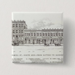 Bóton Quadrado 5.08cm Bateria do lado norte da Califórnia e Sansome