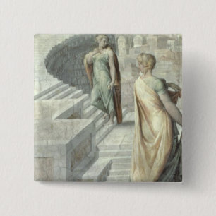 Bóton Quadrado 5.08cm Bathsheba que visita David, c.1553