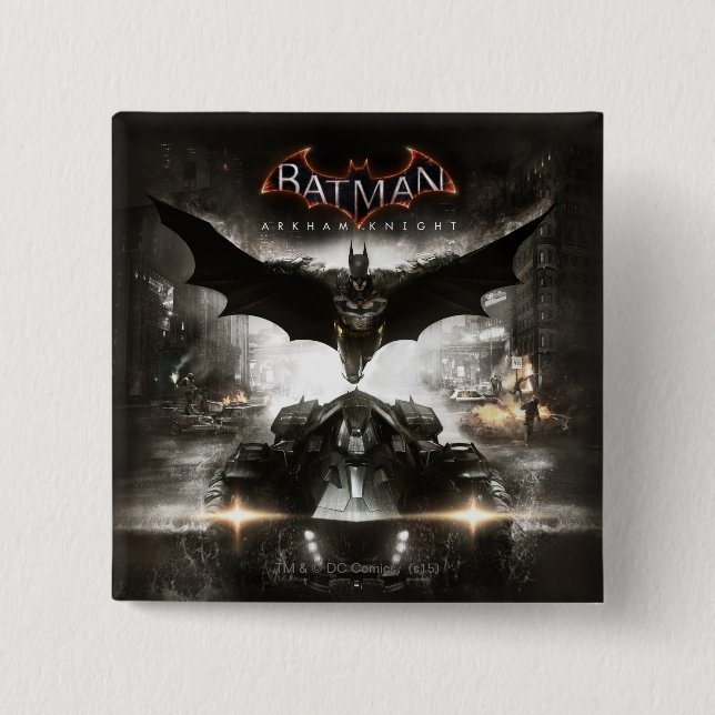 Bóton Quadrado 5.08cm Batman Arkham Knight Key Art (Frente)