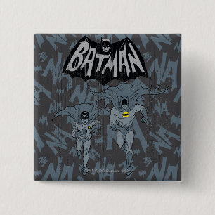 Bóton Quadrado 5.08cm Batman E Robin Com O Logotipo Com Gráfico Distinto
