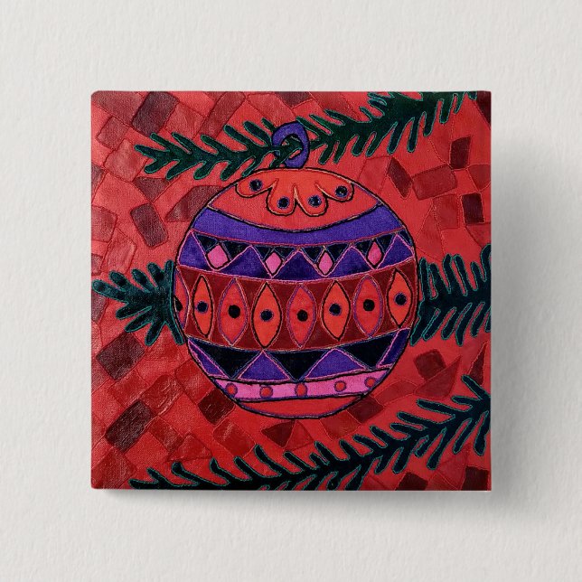 Bóton Quadrado 5.08cm Bauble (Frente)
