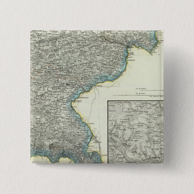 Bóton Quadrado 5.08cm Baviera, Passau (Frente)