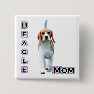 Bóton Quadrado 5.08cm Beagle Mãe 4 - Botão