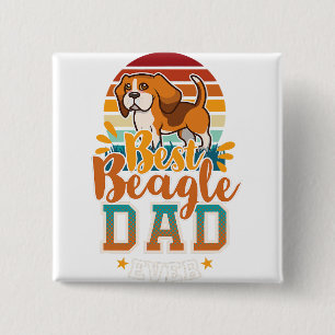 Bóton Quadrado 5.08cm beagle, pai de beagle, amante de cachorro, present