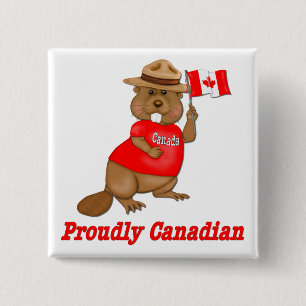 Bóton Quadrado 5.08cm Beaver orgulhosamente canadense