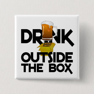 Bóton Quadrado 5.08cm Beba fora do botão Box