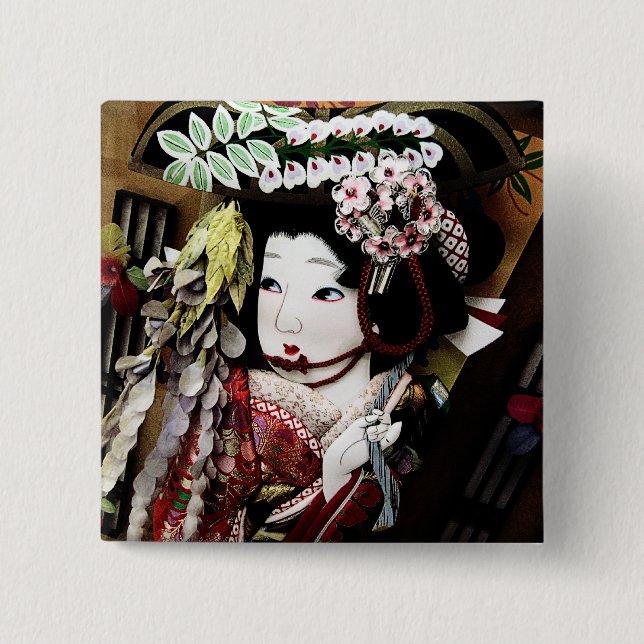 Bóton Quadrado 5.08cm Bebê japonês (Frente)