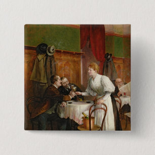 Bóton Quadrado 5.08cm Bebendo sua saúde