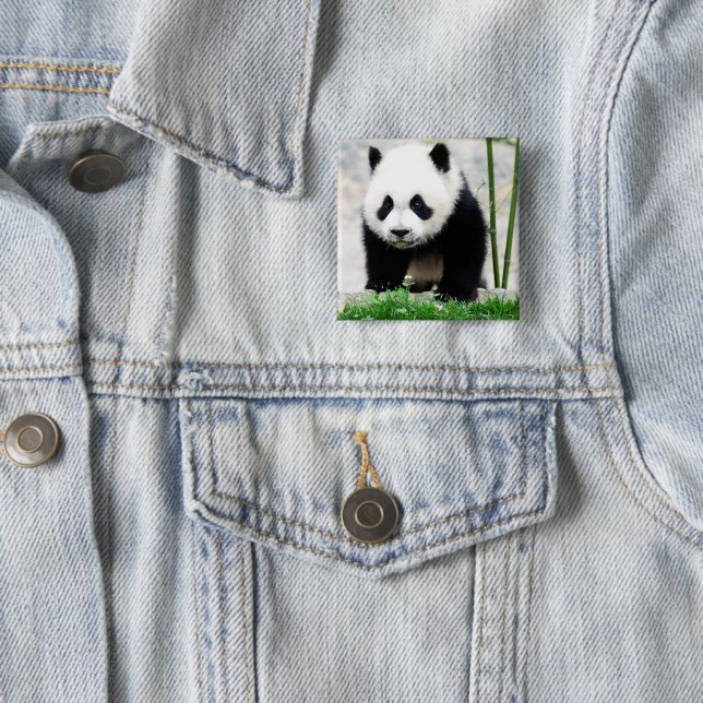 Bóton Quadrado 5.08cm Bebês Mais Pobres | Bebê-Panda (In Situ)