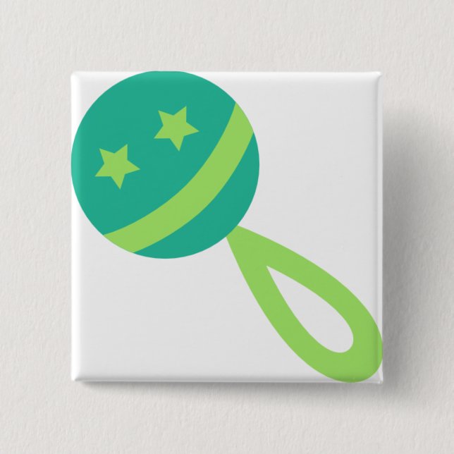 Bóton Quadrado 5.08cm bebezinho verde (Frente)