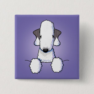 Bóton Quadrado 5.08cm Bedlington Terrier