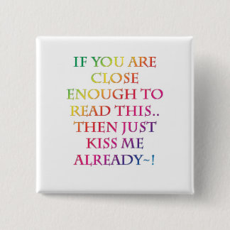 Bóton Quadrado 5.08cm Beije-me! Botão