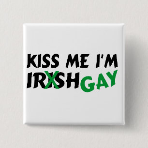 Bóton Quadrado 5.08cm Beije-me gay do irlandês Im