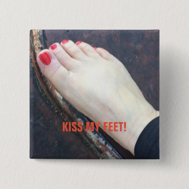BÓTON QUADRADO 5.08CM BEIJE MEU BOTÃO DOS PÉS (Frente)