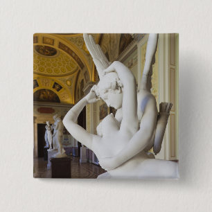 Bóton Quadrado 5.08cm Beijo de Cupido e Psique, por Antonio Canova