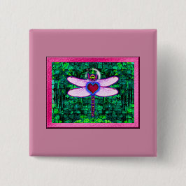 Bóton Quadrado 5.08cm Bela Artwitter "Crackel Framed Dragonfly"