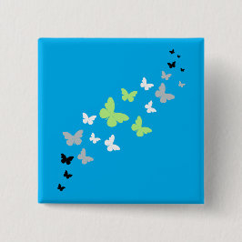 Bóton Quadrado 5.08cm Bela Borboleta Agender Pride